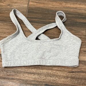 TNA Heather Gray Cross-Back Sports Bra